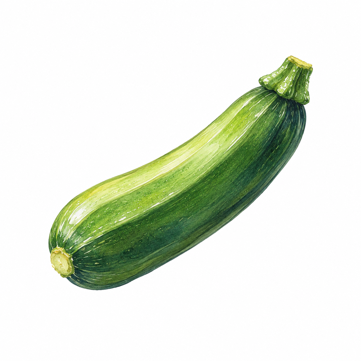 Courgette Verte botanical illustration