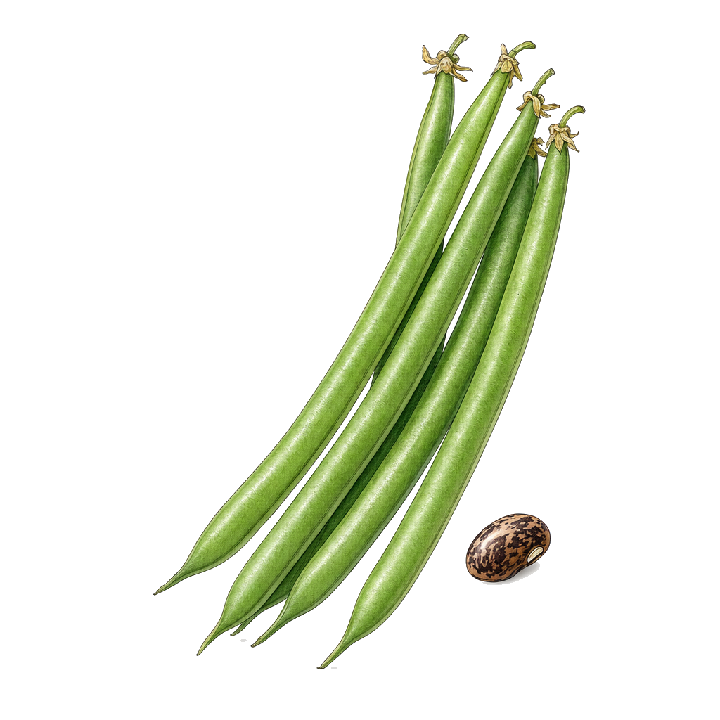 Haricot Nain Cupidon botanical illustration